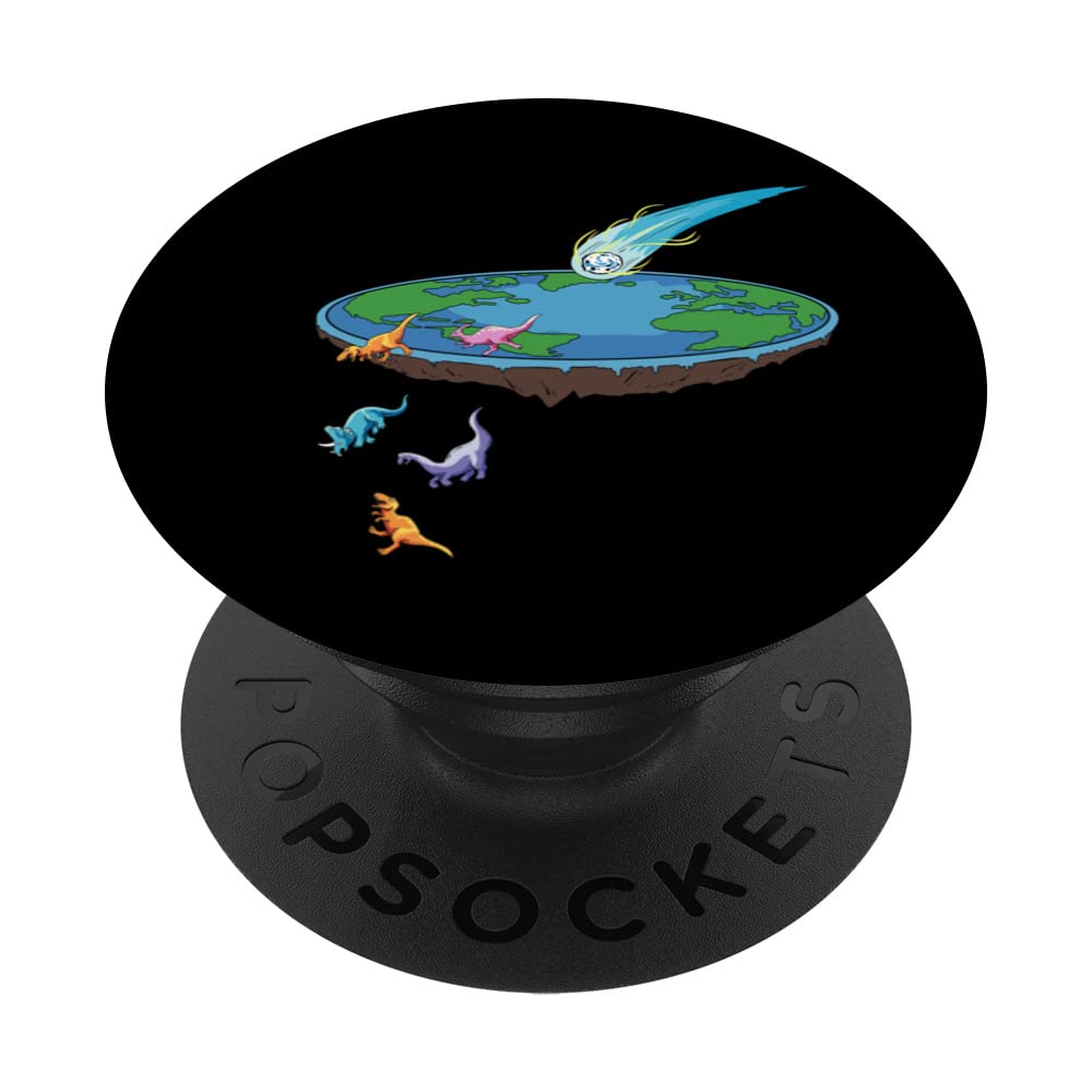 Flat Earth Dinosaur Flat Earth Conspiracy Theory PopSockets Swappable PopGrip