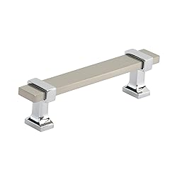 Amerock | Cabinet Pull | Satin Nickel/Polished