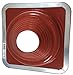 Dektite Premium #4 Red Silicone Metal Roof Pipe Flashing, High Temp, Square Base, Pipe OD 3