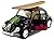 Set of 4: 5" Classic Volkswagen Beetle with Decal and Surfboard 1:32 Scale (Black/Blue/Red/Yellow)