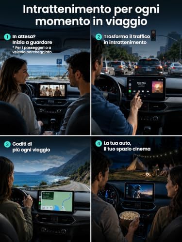 Adattatore CarPlay Android Auto Wireless, AI Box CarPlay per Cavo CP/AA, Doppio WLAN e Bluetooth IoT Hub, BLE (Nero)