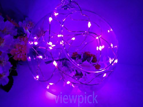 Viewpick 7ft 20 LEDs Purple Led Fairy Lights Copper Wire AA Battery Powered String Starry Light Decorative(for Halloween Christmas Holiday Wedding Party Outdoor Activities)