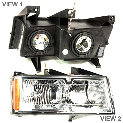 APDTY 10365774 Headlight Headlamp Assembly Fits Right (Passenger Side) 2004-2008 Chevrolet Colorado Extreme (Chrome Bezel Trim; Replaces GM 15911832)