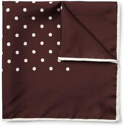 100% Silk Polka Dot Pocket Square with Gift Box