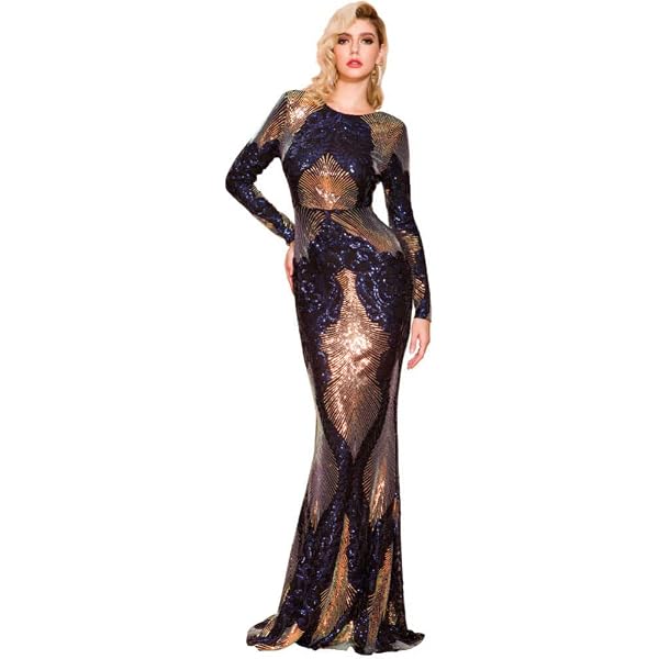 how to hide back rolls in a backless dress Curvy Sequin Bodycon Plus Size Elegant Long Sleeve Backless Gown apricot / XXL / No rush,3-4 week is ok