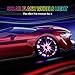 AUTOMONARCH LED Car Tire Wheel Light Lamp, 4pcs Solar Energy RF Remote Control RGB Flashing Decorative Colorful Hub Bulb for Car Automotive