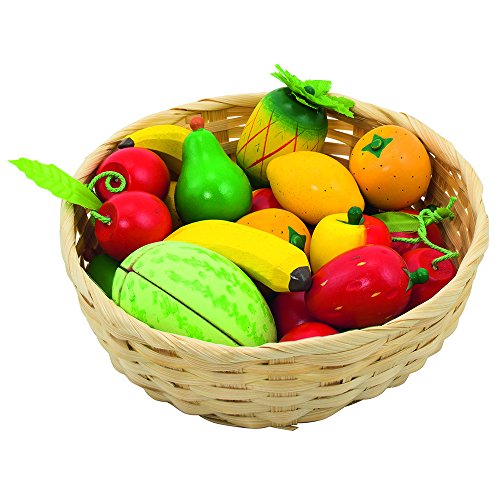 Goki 51661 Fruits in Basket Market Obst im Korb Kaufladen, gemischt