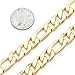 FOLLOWMOON 18k Gold Plated Flat Figaro Link Necklace Chain or Bracelet -Width 1.8mm-12mm,Length 18