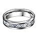 QUEENWISH 6mm Unique Silver Tungsten Celtic Wedding Bands for Women with Blue Carbon Fiber Engagement Couples Ring Comfort Fit Size 5