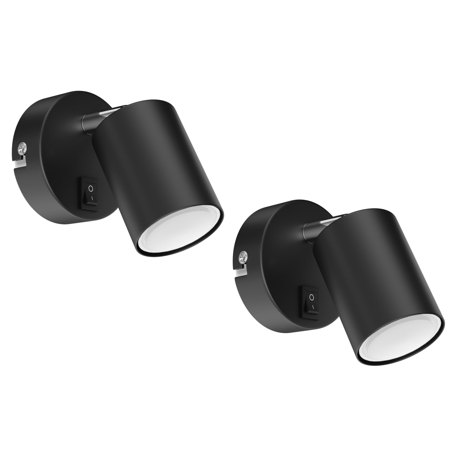 ledscom.de 2 wall spot WAIKA, Single-Flame, with Switch, GU10, Black matt, incl. 450lm LED GU10 lamp, Warm White