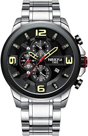 LEYANMen's Watches Chronograph Quartz Wristwatches for Men Stainless Steel Fashion Casual Calendar Date Dress Watch