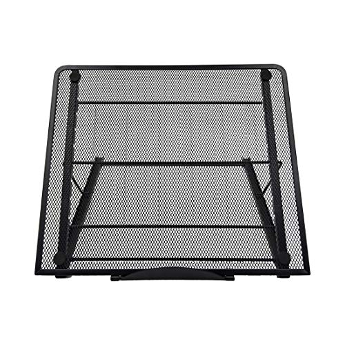 Ventilated Adjustable Foldable Portable Laptop Tablet Stand Riser, Large Version Light Box Laptop Pad Stand with 9 Angles Skidding Prevented Tracing Holder, Fits Up to 10-15.6 inch Notebook, Black