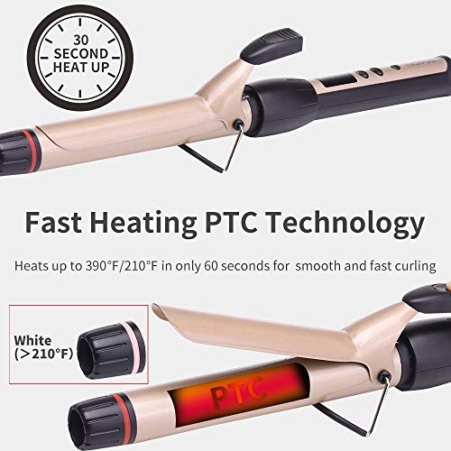 Curling Iron 1 inch Professional Curling Wand | Hair Curler,Instant Heat Ceramic Curling Iron with Adjustable Temp | Hair Products by NOVUS - Thumbnail 4