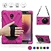 BRAECN Samsung Galaxy Tab A 8.0 2017 Case Three Layer Heavy Duty Soft Silicone Hard Bumper Case with Stand+Hand Strap+Shoulder Strap Case for Galaxy Tab A 8'' SM-T380/T385 2017 Release (Rose Red)
