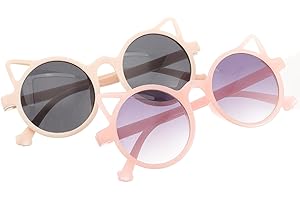 UPKOCH 2 Pairs Cat Eye Sunglasses Set Jelly Pink and Beige Gray Lenses, Party Favor Eyewear for Boys
