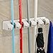 Mop and Broom Holder, HOMETEKE Broom Organizer, Garage Storage Systems Broom Organizer with 5 Position 6 Hooks Garage Storage Holds Up to 11 Tools