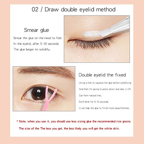 yiitay Double Eyelid Glue False Eyelashes Glue Eyelid Tape Glue with Y Stick - Lasting Transparent Eyelid Lift Styling Shaping Tools - Big eyes Makeup Accessories Tool