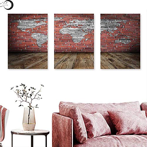 J Chief Sky Wanderlust Canvas Prints Wall Art Rustic Old Grunge Map
Triptych Photo Frame W 24" x L 48" x3pcs
