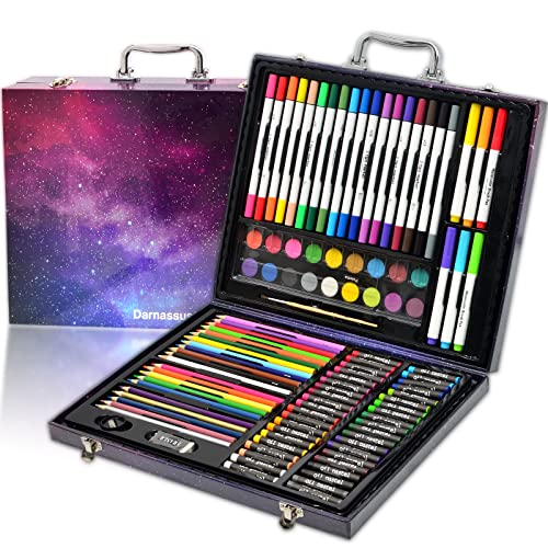Darnassus 132-teiliges Kunst-Set, professionelles Deluxe-Farbset, Geschenkbox, Kunst-Set, Basteln, Zeichnen, Malen, Weihnachtsset für Kinder und Erwac