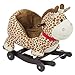 Kids Giraffe Animal Rocker W/ Wheels Children Ride On Toy Plush Rocking Chair