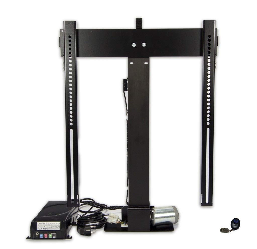 Sabaj Motorized TV Lift mechanism K-2 ECO for 20" - 60" TV Stroke 840mm Capacity 50kg Remote control RF VESA 100x100-600x600 Electric motorised tv lift stand for furnitures UK Plug Steel & Aluminum