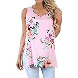 GONKOMA Women Summer Casual Sleeveless Floral Vest Tank Shirt Blouse Top XXXXXL