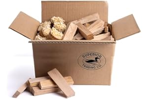 SUPERIOR TRADING CO. Fire Wood for Pizza Oven - Oak Mini Firewood for Solo Stove, Certified Kiln Dried for Hot Burning, All Natural, 10lbs with Firestarters Included, Perfect for Camping, Cooking, Outdoor