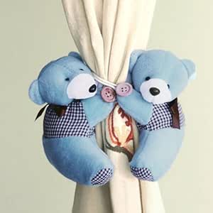 Amazon Com Color Blue Cartoon Bear Curtain Tie Back Hook Hanging Buckle Home Kitchen