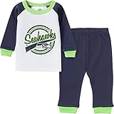 NFL Seattle Seahawks Thermal Pajama Set, 0-6 Months, Navy