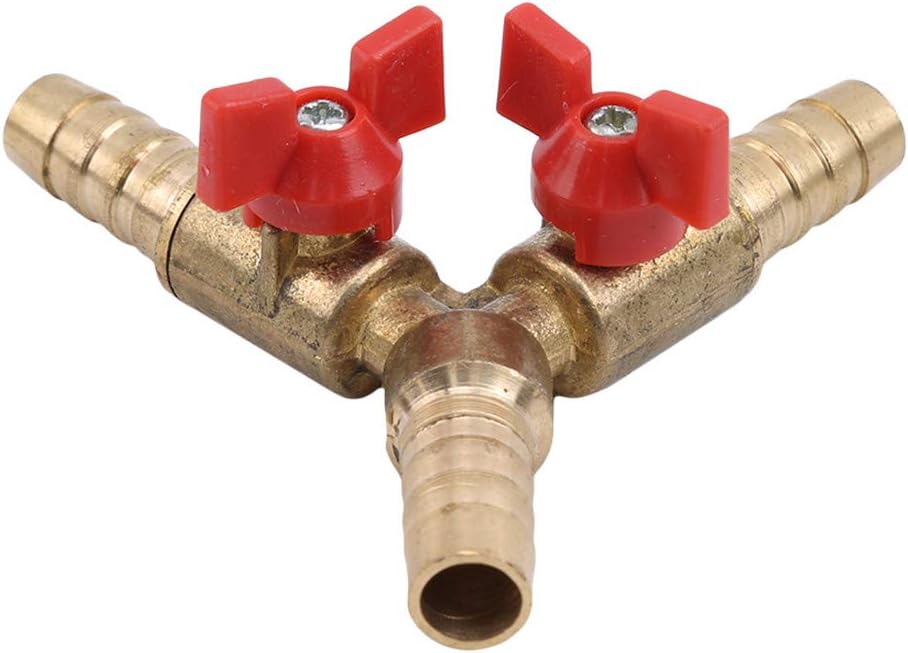 YSINFOD Gas Valve Y Shape 3-Way Shut Off Ball Valve Clamp Assembly Fuel Gas Water Oil Shut Off For Garden Irrigation Tool,Copper