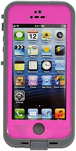 HESGI New Waterproof Dirtproof Snowproof Protection Case Cover for Apple Iphone 5S With Fingerprint Scanner Pink