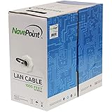 NavePoint Cat6 Riser (CMR), 1000ft, Black, Solid Bare Copper Bulk Ethernet Cable, 550MHz, 23AWG 4 Pair, Unshielded Twisted Pa