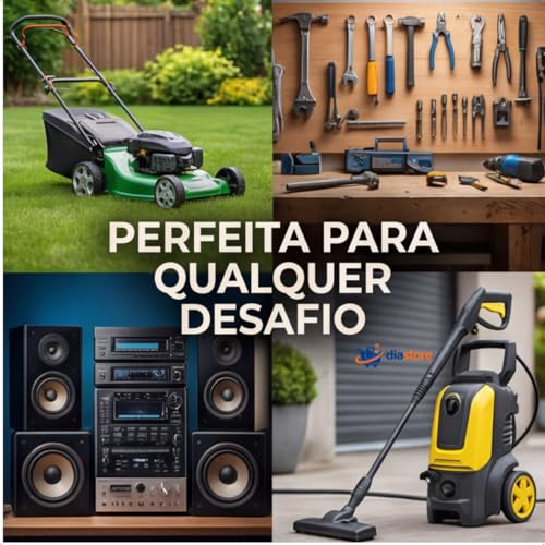 Extensão Elétrica Profissional Reforçada 5 Metros, 3 Tomadas 10A /20A, Cabo PP 2x2,00mm, Bivolt 250V, Preto, Uso Profissional e Residencial - 5m
