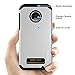 OMOTON Moto Z Play Case - Dual-Layer [Soft TPU Interior] [Durable PC Exterior] Shock Case For Motorola Moto Z Play Droid, Silver