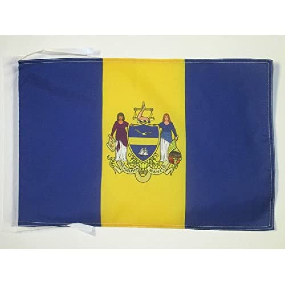 AZ FLAG - Philadelphia Flag - 18'' x 12'' - 100% Polyester Philadelphia city - Pennsylvania Small Banner with Two Cords - Fade Resistant - Vivid Colors - 18x12 in - 45x30 Cm — image 1