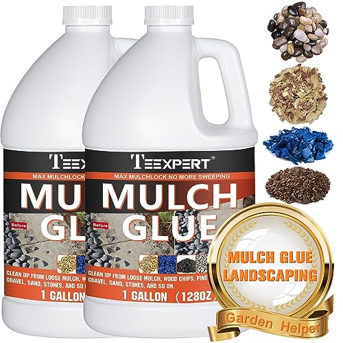 Teexpert Mulch Glue2 Gallon/8 Litre Mulch Glue for Landscaping, Ready