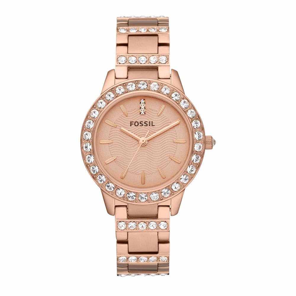 Fossil Watch for Women Jesse, Quartz Movement, 34 mm Rose Gold Stainless Steel Case with a Stainless Steel Strap, ES3020