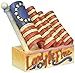 Jim Shore Heartwood Creek Mini Patriotic Flag Stone Resin Figurine, 2.8”