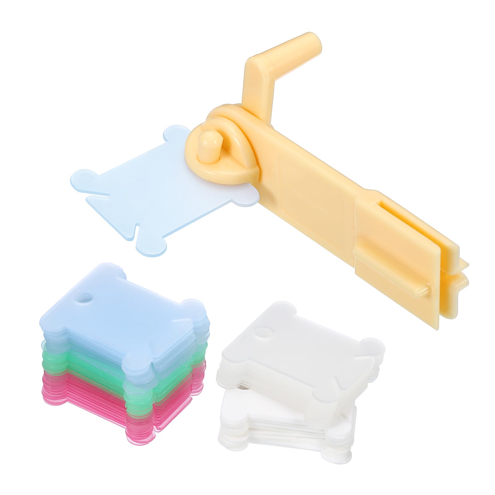 PATIKIL 150 Pack Plastic Floss Bobbin Sewing Thread Card Board, 1 Pack Winder for Cross Stitch Embroidery Storage Set, Multicolor