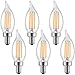 LETO CA11 4W Candelabra LED Bulbs Dimmable ,UL Listed-40W Light Bulbs Equivalent,LED Warm White 2700K Chandelier LED Bulb,E12 Candelabra Base,6-Pack
