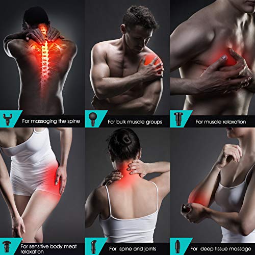 Massage Gun for Athletes, Professional Deep Tissue Percussion Muscle Massager for Pain Relief, Handheld Electric Body Massager Sports Drill Portable Super Quiet Brushless Motor, Genofo Massage Gun