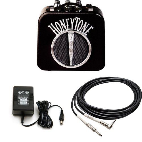 Danelectro N10B Honey Tone Mini Amp in Black With 9V power Adapter and 5-Foot Right Angle Plug