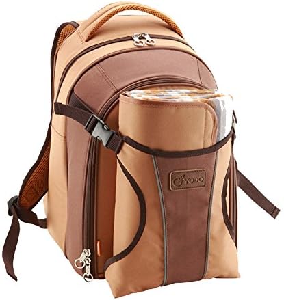 Idolatty Outdoor 2 Persons Tableware Shoulder 19L Picnic Bag Portable Camping Travel Party Fishing Bag Set