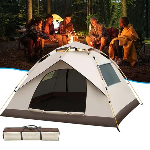 Casa de Campaña para 4 Personas,Tienda de Campaña,Casa de Acampar,Carpa Totalmente automática,Casa de campaña Impermeable Portátil,2 Puertas 2 Ventanas,Cuerda a Prueba de Viento y Bolsa Transporte