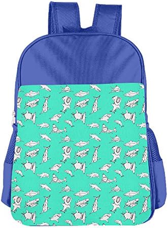 CJTRTE Shark Outline Blue Girls&amp;Boys Shoulder Backpack School Bag Bagpack For Kids Students(2Color:Pink,Blue)