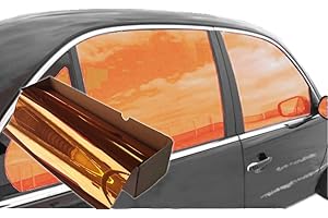 JNK NETWORKS Reflective Car Window Tint Film - One Way Window Mirror Glass Shield Automotive Tinting Sun Blocking Anti UV Heat Control for Car SUV Truck Tractor Boat House Orange 20 Inches x 5 Feet