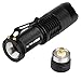 WindFire CREE XML-T6 U2 LED 1800 Lumens ZOOMABLE 5 Modes Flashlight Torch Lamp Mini 18650 Flashlight Torch (Black Flashlight with 2 Batteries and Charger)