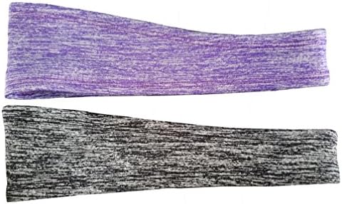 Headbands Sports Sweatbands Mens Womens - Non Slip Design & Moisture Wicking - Wide Athletic Elastic Head Sweatbands for Yoga, Work Out, Running, Cycling, Hiking, Crossfit, Tennis