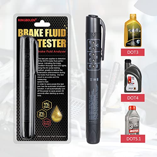 ‎KINGBOLEN Brake Fluid Tester with 5 LED Indicators,DOT 3 DOT 4 DOT 5.1