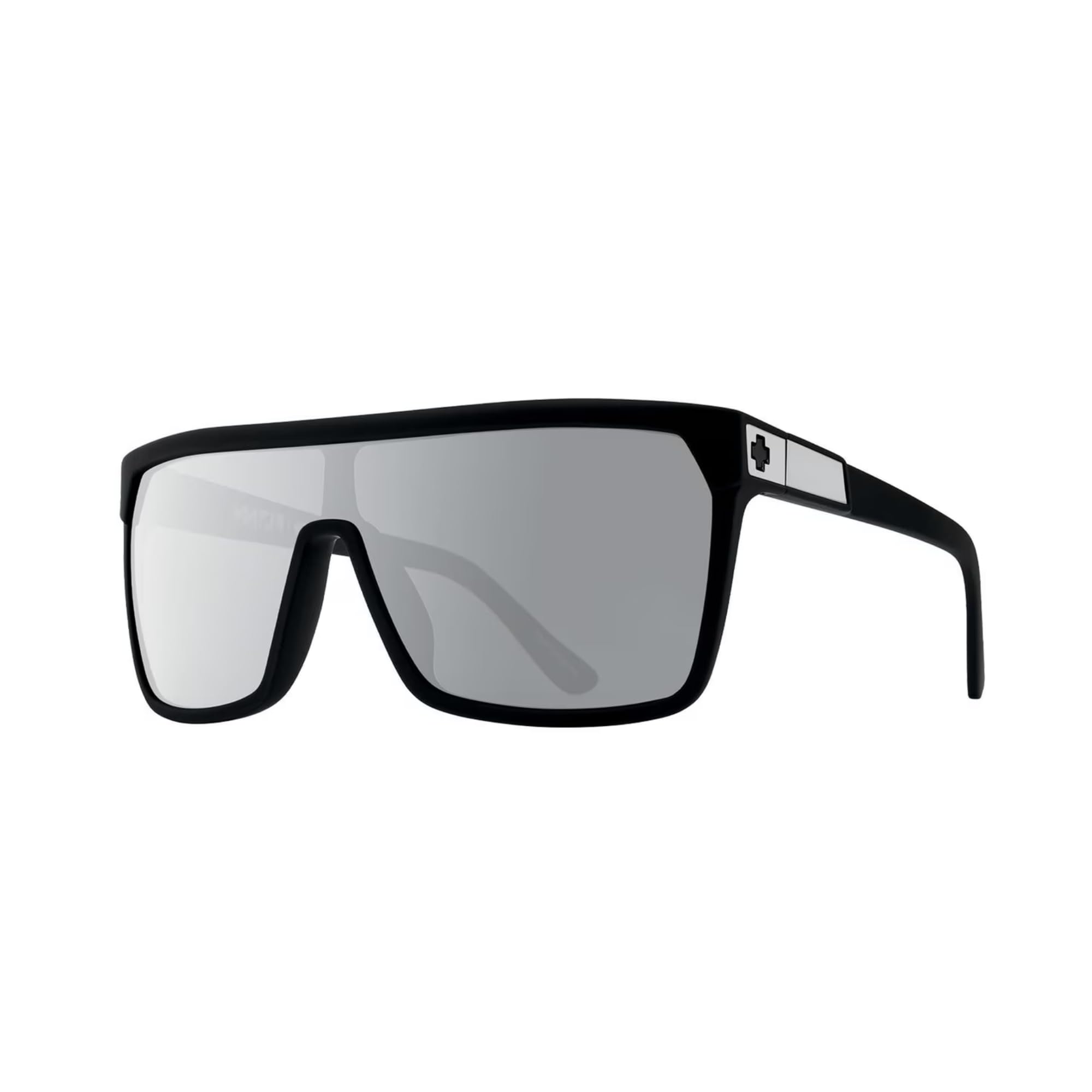 Photo 1 of *BROKEN ARM* Spy Flynn 6700000000076 134MM Soft Matte Black/Happy Gray Green Polar with Silver Mirror Square Sunglasses for Men +Bundle with Accessory Eyewear Kit